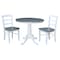 International Concepts 36 in. Round Pedestal Dining Table with 2 Madrid LadderBack Chairs - 3 Piece Dining Set K05-36RT-C2-2 - alternate 2